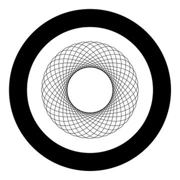 Spirograph abstract element Circle shape Concentric pattern Fractal graphic i 库存插图