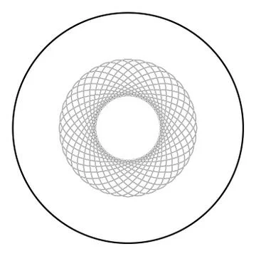 Spirograph abstract element Circle shape Concentric pattern Fractal graphic i 库存插图