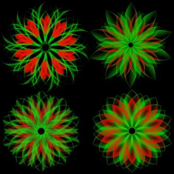 Spirograph on black Stock Illustration