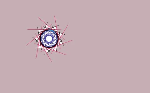 Spirograph center with radiating lines on mauve background Stock Illustration