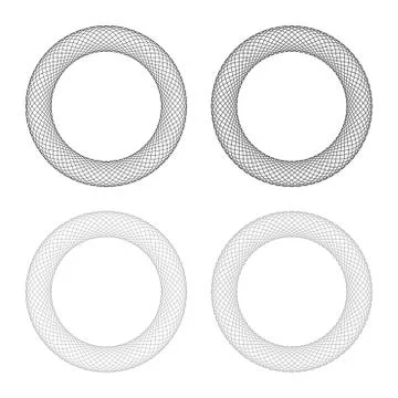 Spirograph element empty in center Abstract concentric symbol icon outline se Stock Illustration