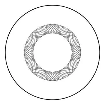 Spirograph element empty in center Abstract concentric symbol icon in circle  Stock Illustration