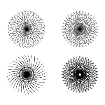 Spirograph elements Stock Illustration