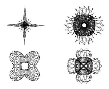 Spirograph elements 스톡 일러스트