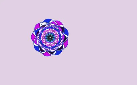 Spirograph flower‑like geometric pattern on lavender background イラスト素材