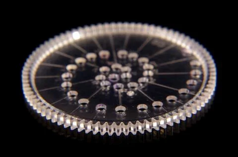 Spirograph gear isolated on the black Stock Photos