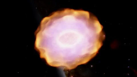 Spirograph Nebula IC 418 Planetary Nebula 8K 3D Render Stock Illustration