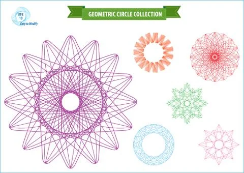 Spirograph or round ornament or geometric circle isolated Stock Illustration