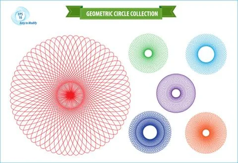 Spirograph or round ornament or geometric circle isolated Stock Illustration