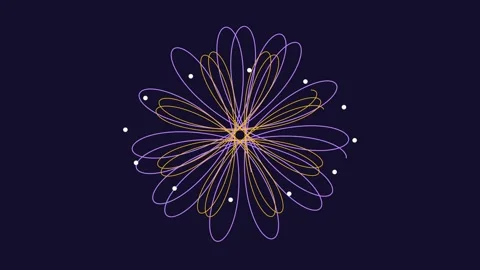Spirograph Orbital Rosette Seamless Motion Background Loop Stock Footage 342388479