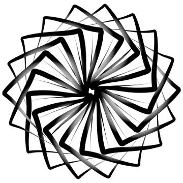 Spirograph pattern like rotating spiral, vortex shape. Abstract monochrome el イラスト素材