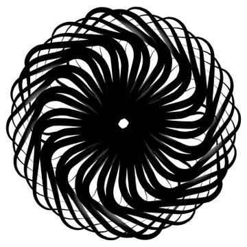 Spirograph pattern like rotating spiral, vortex shape. Abstract monochrome el イラスト素材