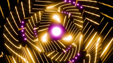 Spiromaniac 4K VJ Loop - Hypnotic Geometric Motion Background Pink Gold Video stock 300794074