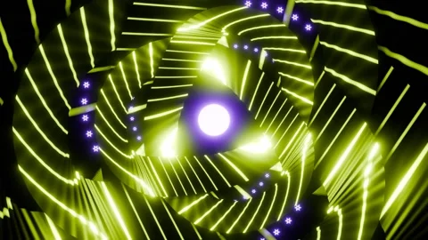 Spiromaniac 4K VJ Loop - Hypnotic Geometric Motion Background Lime Purple Stock Footage 300794075