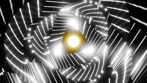 Spiromaniac 4K VJ Loop - Hypnotic Geometric Motion Background White Yellow Stock Footage 300794084