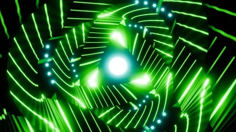 Spiromaniac 4K VJ Loop - Hypnotic Geometric Motion Background Green Teal Stock Footage 300794085