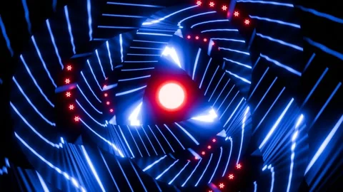 Spiromaniac 4K VJ Loop - Hypnotic Geometric Motion Background Red Blue Video stock 300794087