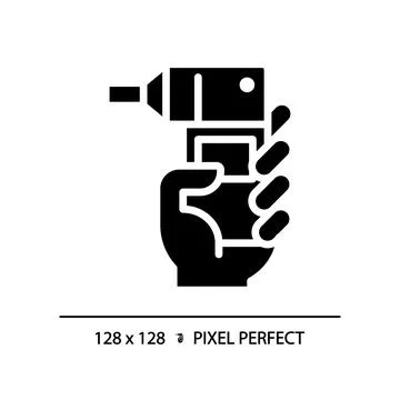 Spirometer pixel perfect black glyph icon Stock Illustration