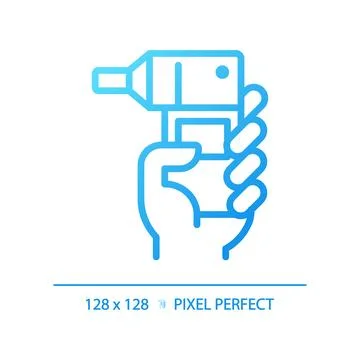 Spirometer pixel perfect gradient linear vector icon Stock Illustration
