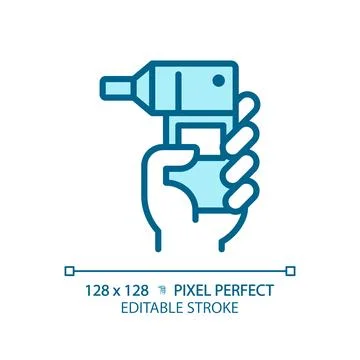 Spirometer pixel perfect light blue icon Stock Illustration