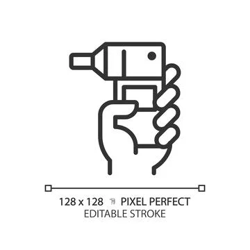 Spirometer pixel perfect linear icon Stock Illustration