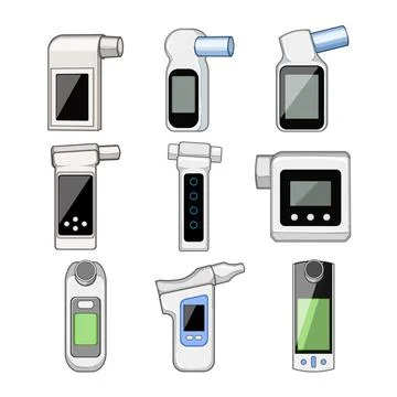 Spirometer set cartoon vector illustration Stock Illustration