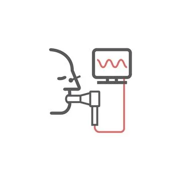 Spirometry line Icon. Vector signs for web graphics. Stock Illustration