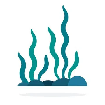 Spirulina algae flat isolated vector Stock Illustration