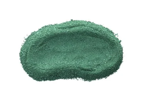 Spirulina algae powder on white background, top view Foto stock