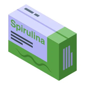 Spirulina pack icon isometric vector. Alga plant Stock Illustration