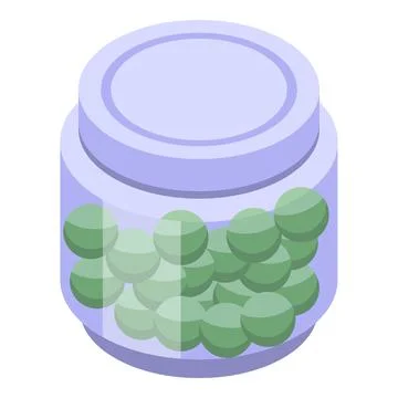 Spirulina pills icon isometric vector. Alga plant Stock Illustration