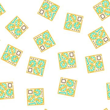 Spirulina plantations vector seamless pattern Ilustração Stock