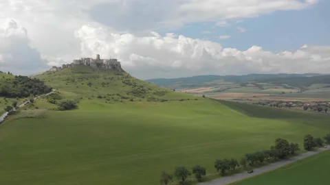 Spiš casttle drone shot Stock Footage 146307933