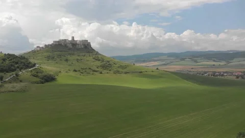 Spis casttle drone shot Stock Footage 146307946