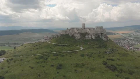 Spiš casttle drone shot Stock Footage 146307967