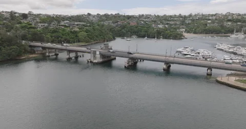 Spit Bridge Tower Overhead Extreme Wide Stock Footage 329657643