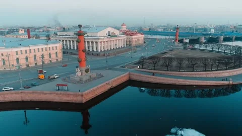 Spit of Vasilyevsky Island Stock Footage 168168737