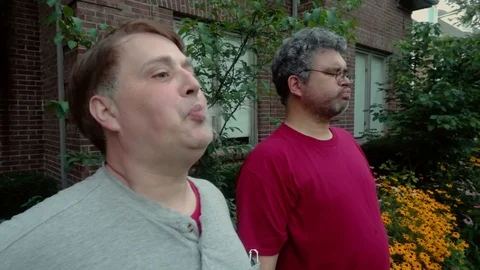 Spit up water or spit take Stock Footage 94529591