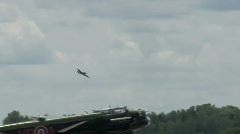 Spitfire 24 3S w Lancaster Stock Footage 23155764