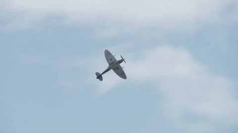 Spitfire 30 2 barrel roll Stock Footage 23155939