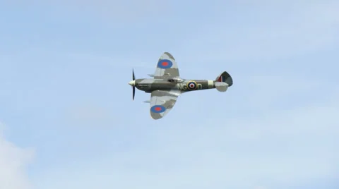 Spitfire flying by, 4k Stock Footage 41386486