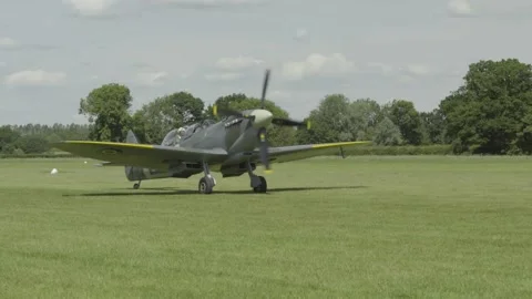 Spitfire Landing Taxi Stock Footage 136048639