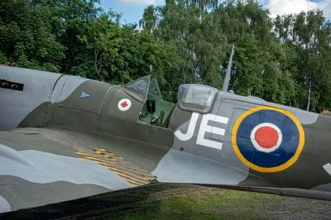 Spitfire Mk. IX, serial no. EN398, JE-J Stock Photos