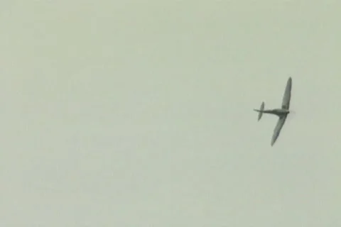 Spitfire Mk2A P7350 fighter. Rare air to air footage Stock Footage 11544844