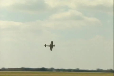 Spitfire Mk2A P7350 fighter. Rare air to air footage Stock Footage 11549062