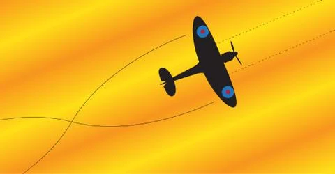 Spitfire Silhouette Fighting Stock Illustration