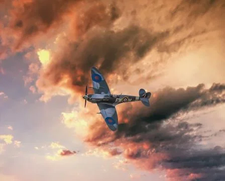 Spitfire sunset Stock Illustration