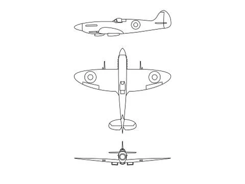 Spitfire world war 2 airplane Illustrazione stock
