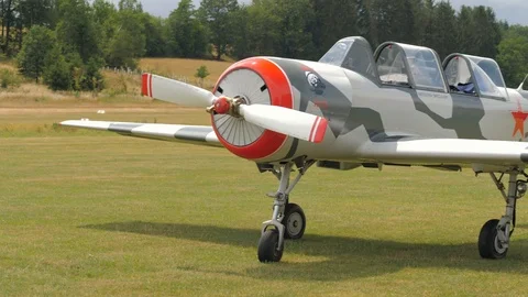 Spitfire from WWII parking Video stock 119106833