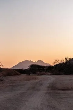 The Spitzkoppe area around sunset Stock Photos